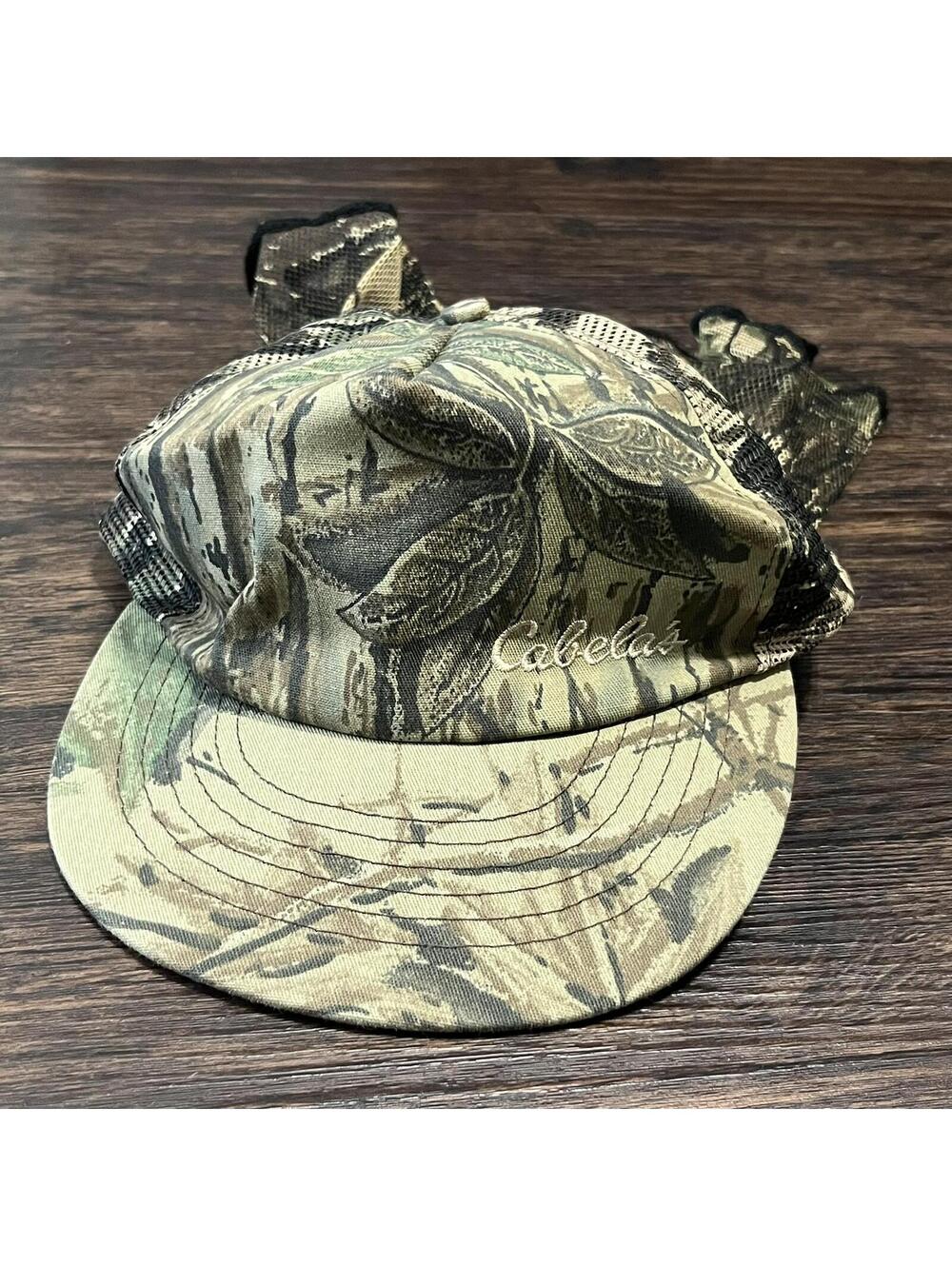 Vintage Cabelas Fly Fished Bug Head Camo Snapback Hat